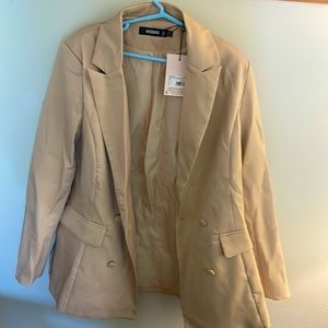 Tan Missguided oversized blazer